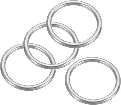 PATIKIL 4 Pcs Metal Rings 2 Inch 316 Stainless Steel Rings Marine Grade Multi-Purpose O Ring Welded Round Ring for Macrame, DIY Crafting, Hardware, Belt, Dog Leash, 8x50mm in Saudi Arabia
