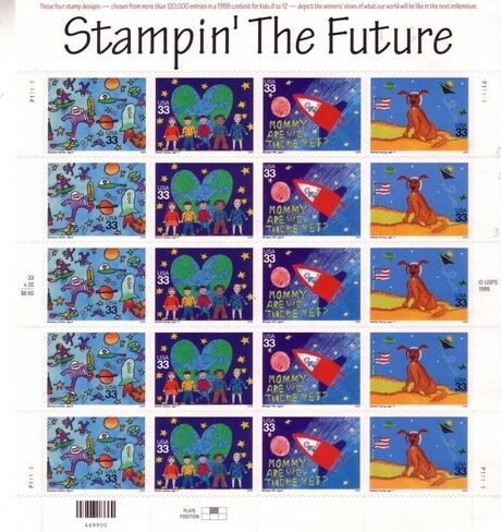 Stampin' The Future 2000 33-Cent (Sheet of 20) Denominated Mail-use Postage Stamps in Saudi Arabia