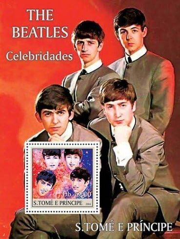 John Lennon, Paul McCartney, Ringo Starr, George Harrison Collectible Postage Stamp ST4108 in Kuwait