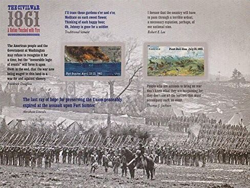 USPS Civil War 1861, Fort Sumter and First Bull Run, Forever Postage Stamps Sheet, USA 2011, Scott 4522-23, Set of 12 in Saudi Arabia