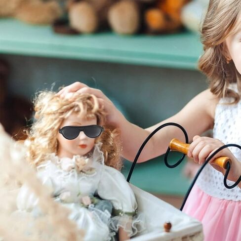 BESTonZON Mini Sunglasses Toys for Dolls - Black Plastic Glasses for Dressing up Creative Doll Accessories for Kids Crafts and Playtime in Saudi Arabia
