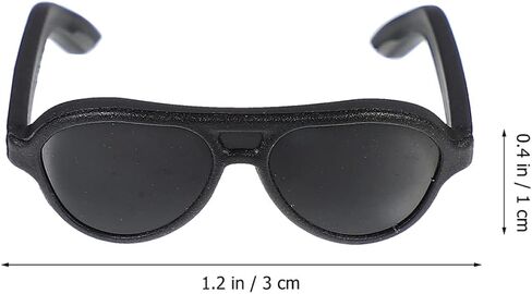 BESTonZON Mini Sunglasses Toys for Dolls - Black Plastic Glasses for Dressing up Creative Doll Accessories for Kids Crafts and Playtime in Saudi Arabia