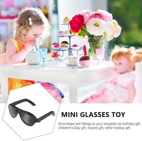 BESTonZON Mini Sunglasses Toys for Dolls - Black Plastic Glasses for Dressing up Creative Doll Accessories for Kids Crafts and Playtime in Saudi Arabia