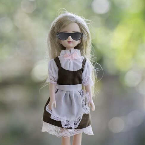 BESTonZON Mini Sunglasses Toys for Dolls - Black Plastic Glasses for Dressing up Creative Doll Accessories for Kids Crafts and Playtime in Saudi Arabia
