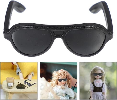 BESTonZON Mini Sunglasses Toys for Dolls - Black Plastic Glasses for Dressing up Creative Doll Accessories for Kids Crafts and Playtime in Saudi Arabia