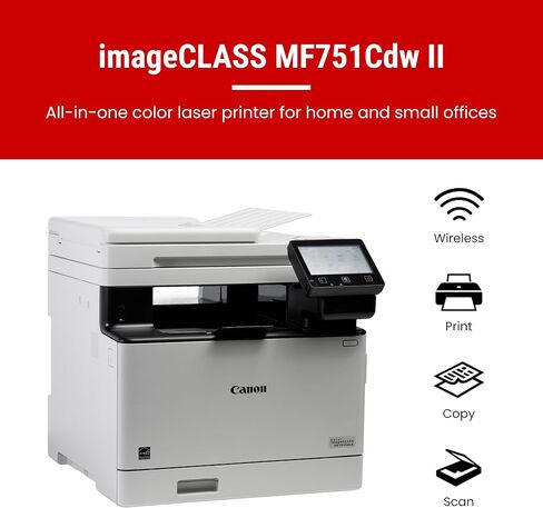Canon Color ImageClass MF751CDW II Laser Laser Printer for Duplex Printing ، White - Multifunction Home Office ، Printer Small Office مع Copier/Scanner ، Auto Leeder ، ضمان محدود لمدة 3 سنوات ، 35 جزء في المليون in Kuwait