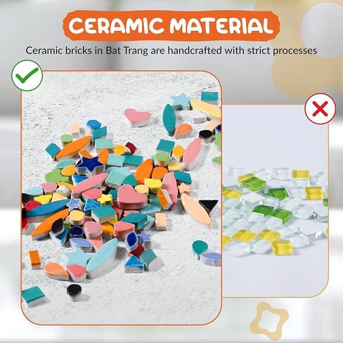 E2CTiles 2 Sets Ceramic Mosaic Coaster Craft Kits, Complete Craft Kit for Adults & Kids, Gift for Family Bonding, Date Night, or Art Lovers, All-in-One Mosaic Art Supplies in Kuwait