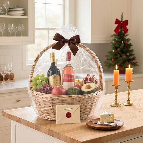 نبلوكس السيلوفان غلاف لأكياس سلال الهدايا 10 أكياس هدايا بلاستيكية واضحة لعيد عيد ميلاد حفل زفاف التخرج (24 × 30in) in Kuwait