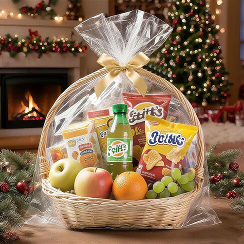 نبلوكس السيلوفان غلاف لأكياس سلال الهدايا 10 أكياس هدايا بلاستيكية واضحة لعيد عيد ميلاد حفل زفاف التخرج (24 × 30in) in Kuwait