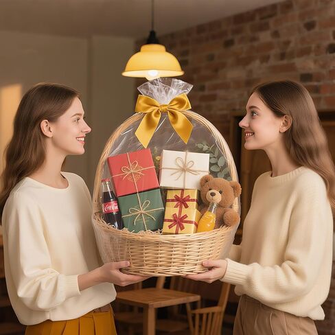 نبلوكس السيلوفان غلاف لأكياس سلال الهدايا 10 أكياس هدايا بلاستيكية واضحة لعيد عيد ميلاد حفل زفاف التخرج (24 × 30in) in Kuwait