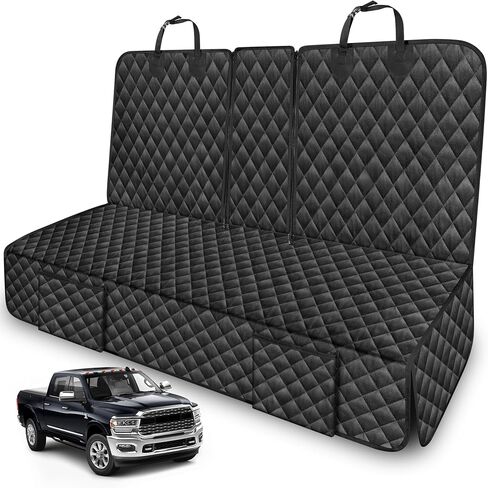 غطاء مقعد سيارة للكلاب للمقعد الخلفي متوافق مع دودج رام 1500 2500/فورد F150 F-150 F250 2000-2025 ، أغطية المقعد الخلفي غير المنزلق لشراحات بيك آب كبيرة in Kuwait