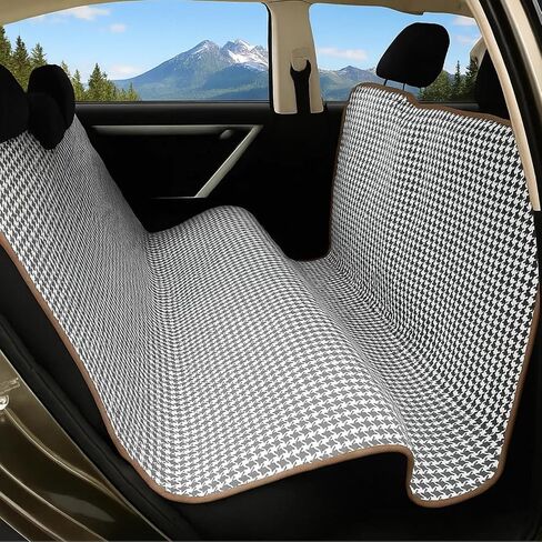 Dog Car Seat Cover for Back Seat - Waterproof and Scratchproof Back Seat Cover for Dogs Nonslip Car Seat Cover for Dogs Fits for Cars and SUVs(Includes Pet Seat Belt) (Leather) in Saudi Arabia