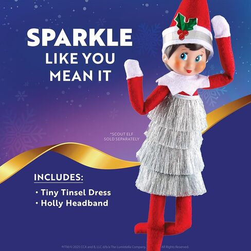The Elf on the Shelf Claus Couture Collection Tiny Tinsel Dress - فستان قزم عتيق مبهر - Scout Elf غير مدرج in Saudi Arabia
