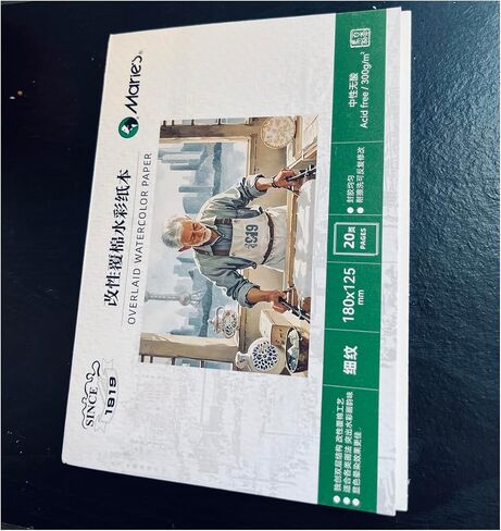 Marie's Watercolor Paper, Watercolor Paper Block, 140lb 300 GSM, Anti-Buckling, 100% Cotton Smooth Surface, Acid Free, High Water Absorbency, Cold Press 7.1"x 5" in Saudi Arabia