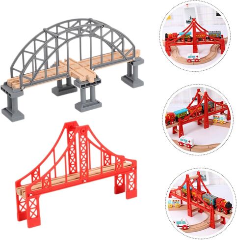 Sosoport 2pcs Train Track Bridge Replacement Bridges for Model Railway Accessories Decorative for Layouts Safe in Saudi Arabia
