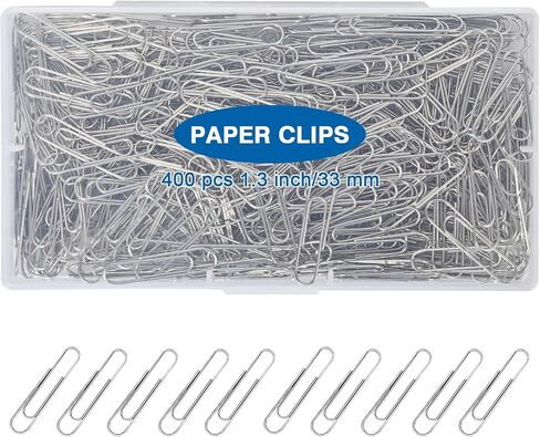 400 Pcs Medium Paper Clips,1.3 inch Smooth Paperclips Metal Paper Clip for Office, School and Teacher Supplies. in Kuwait