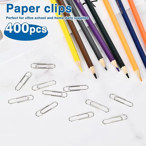 400 Pcs Medium Paper Clips,1.3 inch Smooth Paperclips Metal Paper Clip for Office, School and Teacher Supplies. in Kuwait