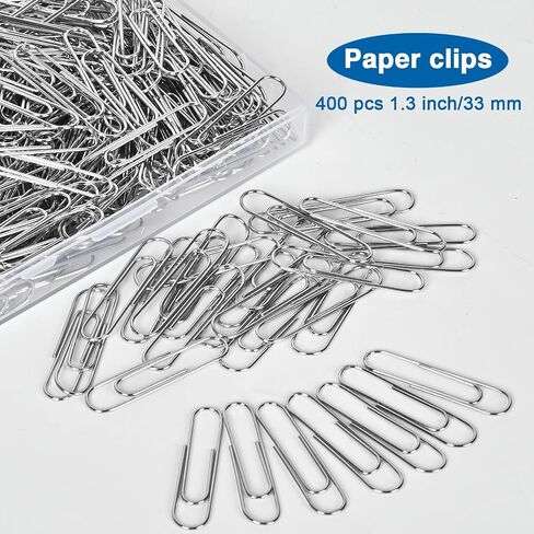 400 Pcs Medium Paper Clips,1.3 inch Smooth Paperclips Metal Paper Clip for Office, School and Teacher Supplies. in Kuwait