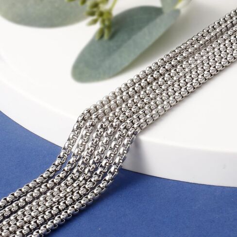 [33FT] Stainless Steel Rolo Box Chains for Jewelry Making, 2.5mm Wide 304 Stainless Steel Rolo Link Chain Roll Bulk for DIY Jewelry Making Craft in Saudi Arabia