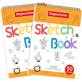 لوحة رسم Dagoucolor للأطفال ، كتاب رسم 9 "x12" ، 50 ورقة ، ورق الرسم السلس المربو in Kuwait