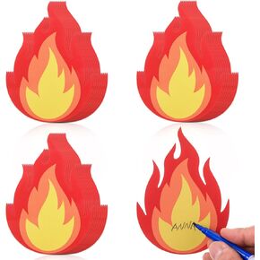 FOBSME 60 PCS FIRE CATOUTS 4.72x3.35 بوصة قطع اللهب النشرة مقاومة للماء القاطعات الورقية قطع اللهب مع نقطة الغراء لشاحنة الإطفاء Fire -Fire -Fireder Decor in Kuwait