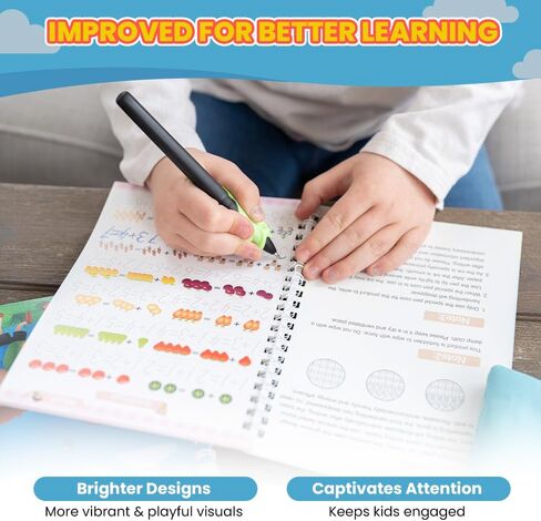 Grooved Kids Writing - Small Children's Magic Copybooks - Magic Practice Copybook for Kids w/Extra Ink - Grooved Letter Tracing for Kids Ages 3-5 w/Carrying Case - Grooved Writing Books for Kids in Saudi Arabia