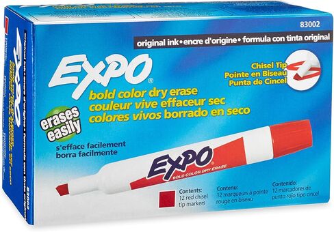 EXPO Original Dry Erase Markers, Chisel Tip, Red, 12-Count in Kuwait