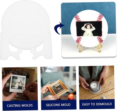 Gadpiparty 1set Baseball Shaped Photo Frame Silicone Molds for Craft Projects Easy to Use and Reusable Photo Frame Mold for Casting and Home Decor in Saudi Arabia