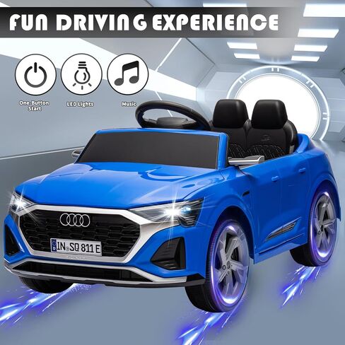 سيارة Audi 12V المرخصة للركوب الكهربائي ، سيارة كهربائية تعمل بالبطاريات ، مناسبة للبنين والبنات الذين تتراوح أعمارهم بين 3 سنوات ، مع المصابيح الأمامية LED ، والتحكم عن بعد 2.4 جيجا هرتز (وردي) in Kuwait