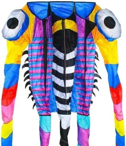 Airfoil Giant Nylon 3D Trilobite Kite - 15.75 قدم تصميم ثلاثي Trilobite | من السهل الطيران ، متعة في الهواء الطلق متينة للبالغين والمراهقين | طائرة ورقية ناعمة كبيرة مع ذيول طويلة in Kuwait