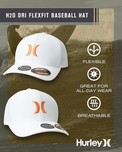 Hurley Men's H20 Dri One & Only Flexfit Baseball Cap, Size Small/Medium, Red in Saudi Arabia