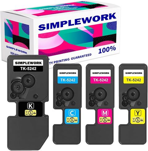 مجموعة خرطوشة TK -5242 TONER عالية السعة (4PACK ، 1BK/1C/1M/1Y) -1T02R70US0 1T02R7CUS0 1T02R7BUS0 1T02R7AUS0 لـ KYOCERA ECOSYS P5026CDN P5026CDW M5526CDW M526CDN. in Kuwait