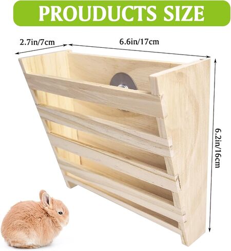 Hamiledyi Small Rabbit Hay Feeder with Litter Box Wooden Food Feeding Manger Bunny Hay Dispenser Small Animals Grass Holder for Guinea Pig Hamsters Bunny Chinchilla in Saudi Arabia