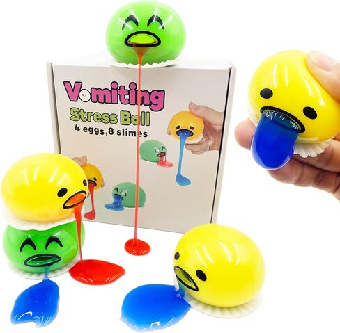 4 عبوة القيء كرات الإجهاد البيض ، ألعاب تململ كرة الوحل | 8 عبوات SPISE SPISE TOY SENSORY SENSORY للمراهقين والكبار والأطفال | هدية هدفة الجدة العائلية ، حشوات تخزين عيد الميلاد in Kuwait