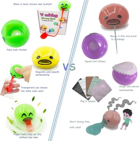 4 عبوة القيء كرات الإجهاد البيض ، ألعاب تململ كرة الوحل | 8 عبوات SPISE SPISE TOY SENSORY SENSORY للمراهقين والكبار والأطفال | هدية هدفة الجدة العائلية ، حشوات تخزين عيد الميلاد in Kuwait