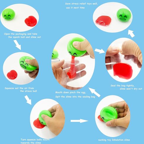 4 عبوة القيء كرات الإجهاد البيض ، ألعاب تململ كرة الوحل | 8 عبوات SPISE SPISE TOY SENSORY SENSORY للمراهقين والكبار والأطفال | هدية هدفة الجدة العائلية ، حشوات تخزين عيد الميلاد in Kuwait