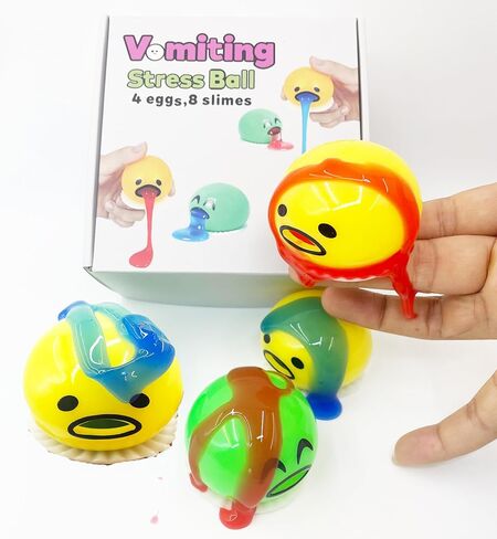 4 عبوة القيء كرات الإجهاد البيض ، ألعاب تململ كرة الوحل | 8 عبوات SPISE SPISE TOY SENSORY SENSORY للمراهقين والكبار والأطفال | هدية هدفة الجدة العائلية ، حشوات تخزين عيد الميلاد in Kuwait