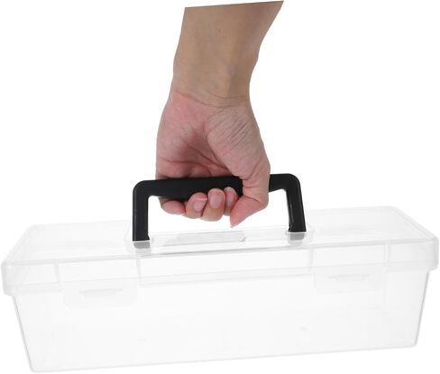 Popetpop Portable Tool Box Organizer مع حالة تخزين متعددة الوظائف للغطاء للمسامير البراغي ومستلزمات الحرفية 30.00x9.70x8.60cm للمرآب المنزلي واستخدام المكتب in Saudi Arabia