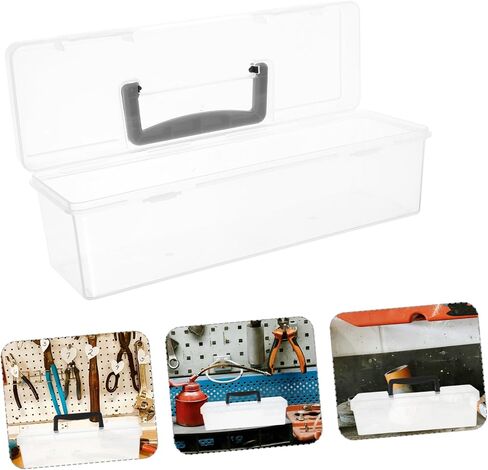Popetpop Portable Tool Box Organizer مع حالة تخزين متعددة الوظائف للغطاء للمسامير البراغي ومستلزمات الحرفية 30.00x9.70x8.60cm للمرآب المنزلي واستخدام المكتب in Saudi Arabia