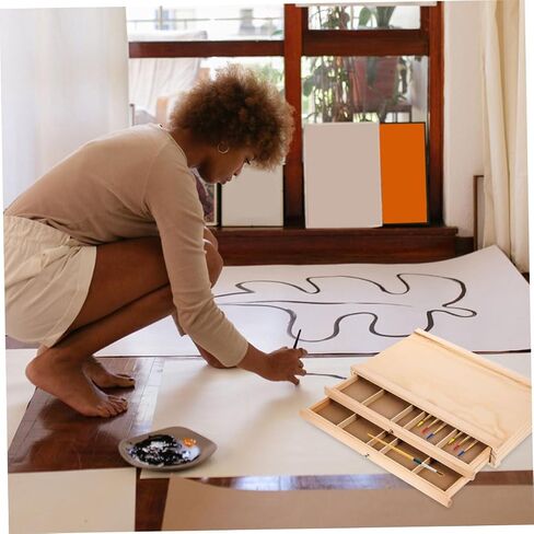 Wooden Artist Storage Box Multi-Layer Drawers Portable Art Organizer for Painting Supplies Sturdy Wooden Art Storage for Outdoor Sketching and Studio Use in Saudi Arabia