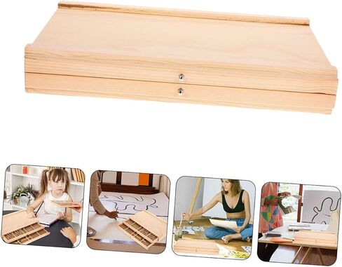 Wooden Artist Storage Box Multi-Layer Drawers Portable Art Organizer for Painting Supplies Sturdy Wooden Art Storage for Outdoor Sketching and Studio Use in Saudi Arabia