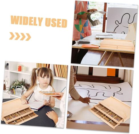 Wooden Artist Storage Box Multi-Layer Drawers Portable Art Organizer for Painting Supplies Sturdy Wooden Art Storage for Outdoor Sketching and Studio Use in Saudi Arabia