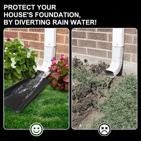 4 Pack Gutter Downspout Extensions,Rain Gutter Downspout Splash Block,Downspout Diverter,Down Spout Drain Extension,Gutter Splash Prevention Device for Cement Floor Lawn Ground (Black) in Saudi Arabia
