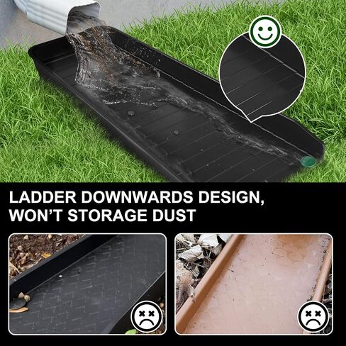4 Pack Gutter Downspout Extensions,Rain Gutter Downspout Splash Block,Downspout Diverter,Down Spout Drain Extension,Gutter Splash Prevention Device for Cement Floor Lawn Ground (Black) in Saudi Arabia