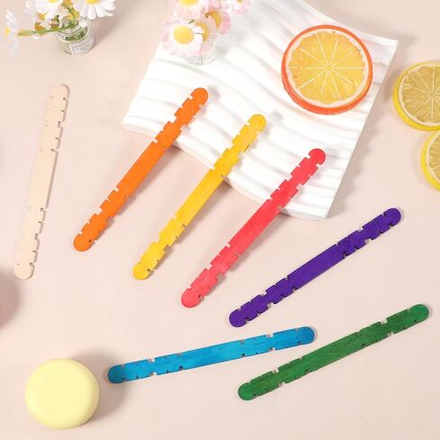 1000 PCS Connectable Sawtooth Popsicle Sticks, Colorful Sawtooth Wood Craft Sticks, 4.5'' Colored and Natural Wood Craft Sticks, Jumbo Sawtooth Popsicle Sticks for DIY Craft and Creative Designs in Saudi Arabia
