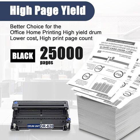 DR620 DR-620 Drum Unit Replacement for Brother DR620 Drum Unit MFC-8370 8480DN 8660DN 8460N 8470DN 8670DN 8680DN 8690DN 8860DN 8870DW 8880DN 8890DW Printer(1 Pack,Black Toner is not Included) in Saudi Arabia