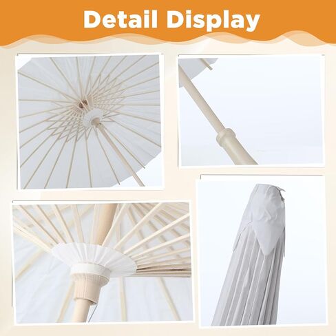8 Pcs White Paper Umbrellas, 23.6 Inch Blank Paper Parasol DIY Oiled Painting Chinese Japanese Handmade Decorative Umbrella for Wedding, Bridal Party Decor, Photography Props, Asian Theme Decoration in Saudi Arabia