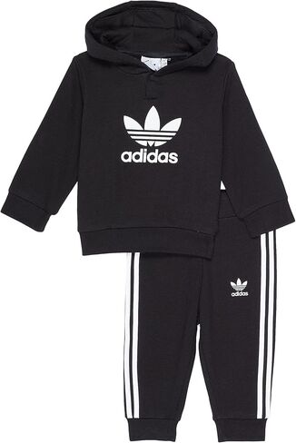 adidas Originals Baby Girls Adicolor Hoodie Set Tracksuit, Black/White, 2T US in Kuwait