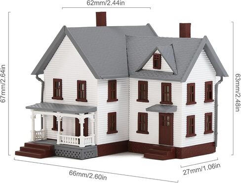 N Scale Pre-Built Model Village Dwelling Two-Story House 1:150 Christmas Building Diorama JZN5885 (Green) in Saudi Arabia
