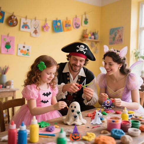 12Pack Halloween Crafts for Kids - Air Clay Clay Halloween Crafts Kits ، Moded Clay DIY Kit للأطفال - رائع لحفلات أعياد الميلاد ، خدعة أو علاج ، من سن 3+ in Kuwait
